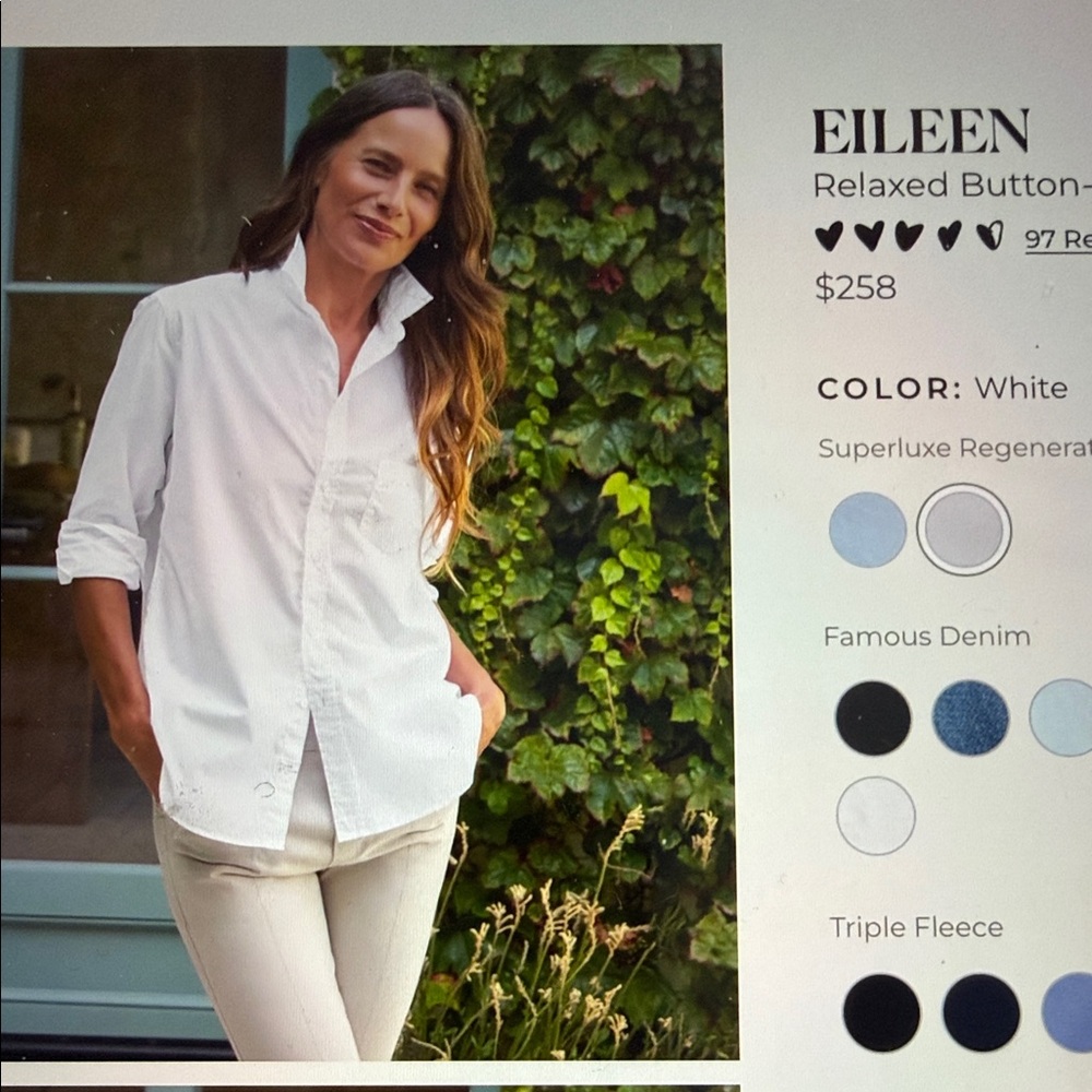 Frank & Eileen White Button-Up Blouse
